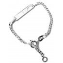 Silver Curb Chain Bracelet With ID-Plate 2mm 12-20 cm 2,1-3,2g